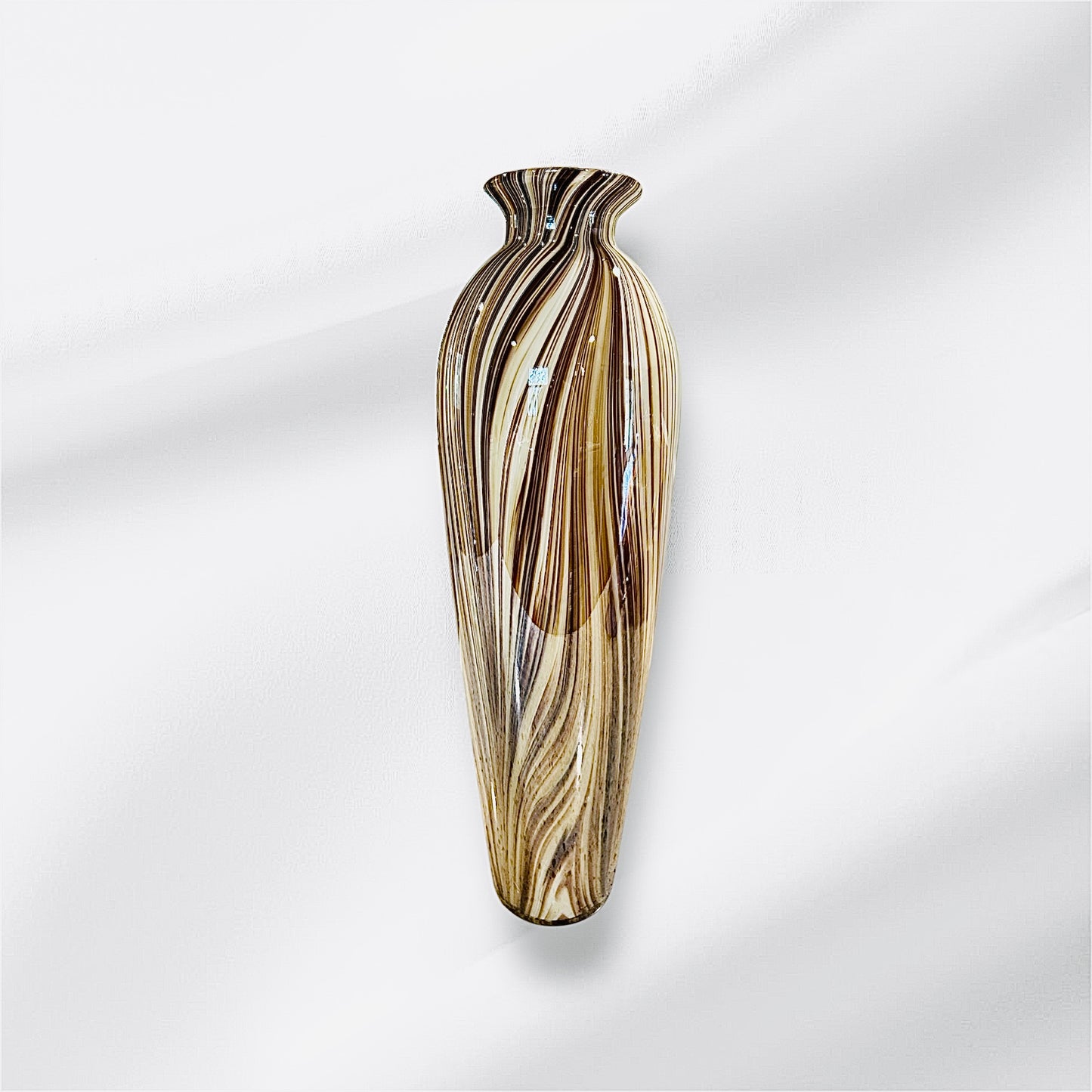 Mid-Century Painted Glass Vase