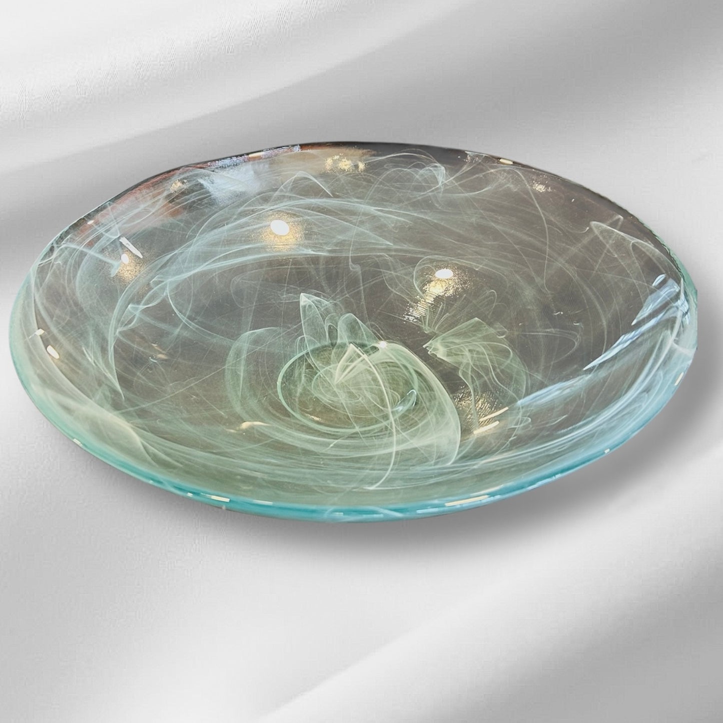 Blue Round Painted Glass Vase