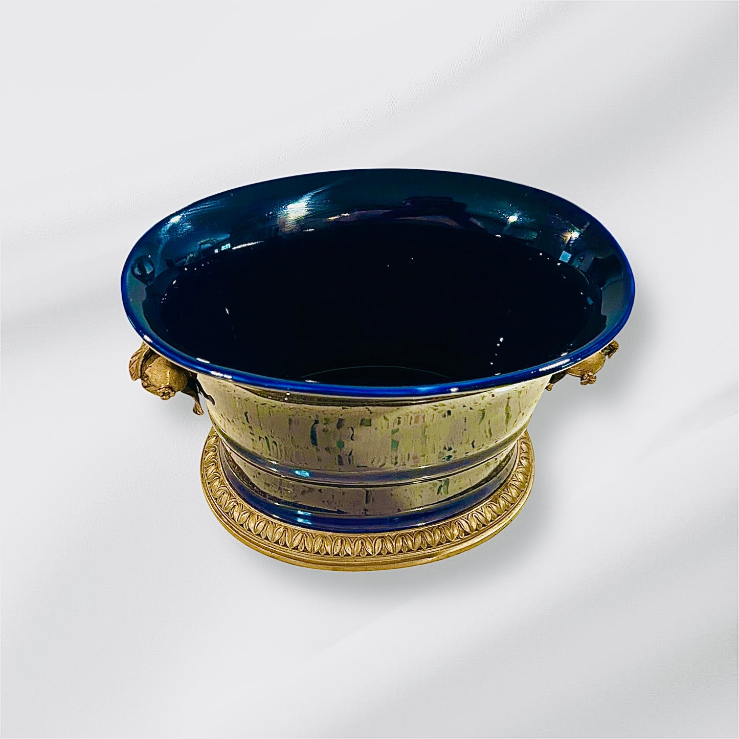 Antique Blue Oval Vase