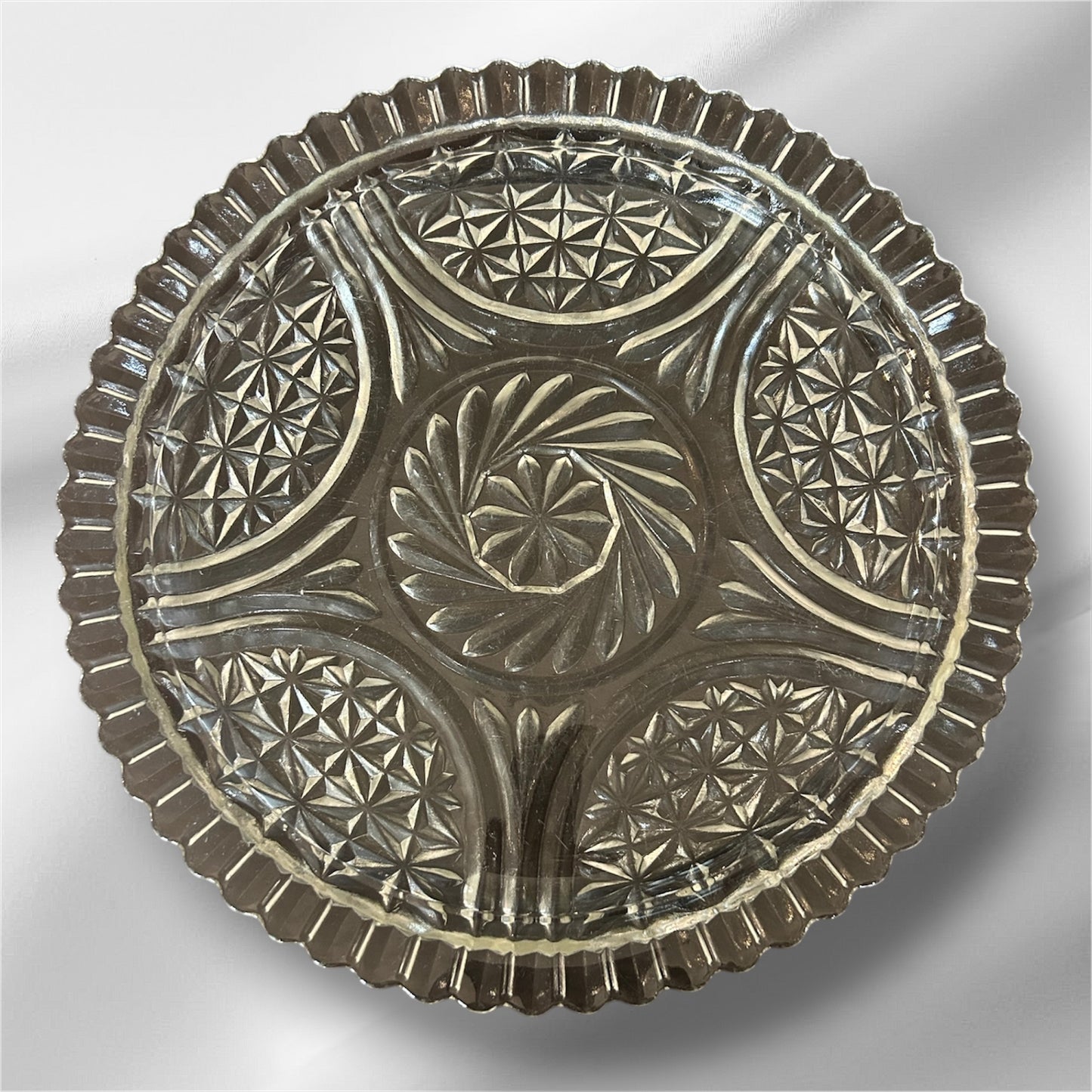 Anchor Hocking "Stars and Bars" torte plate or serving platter.