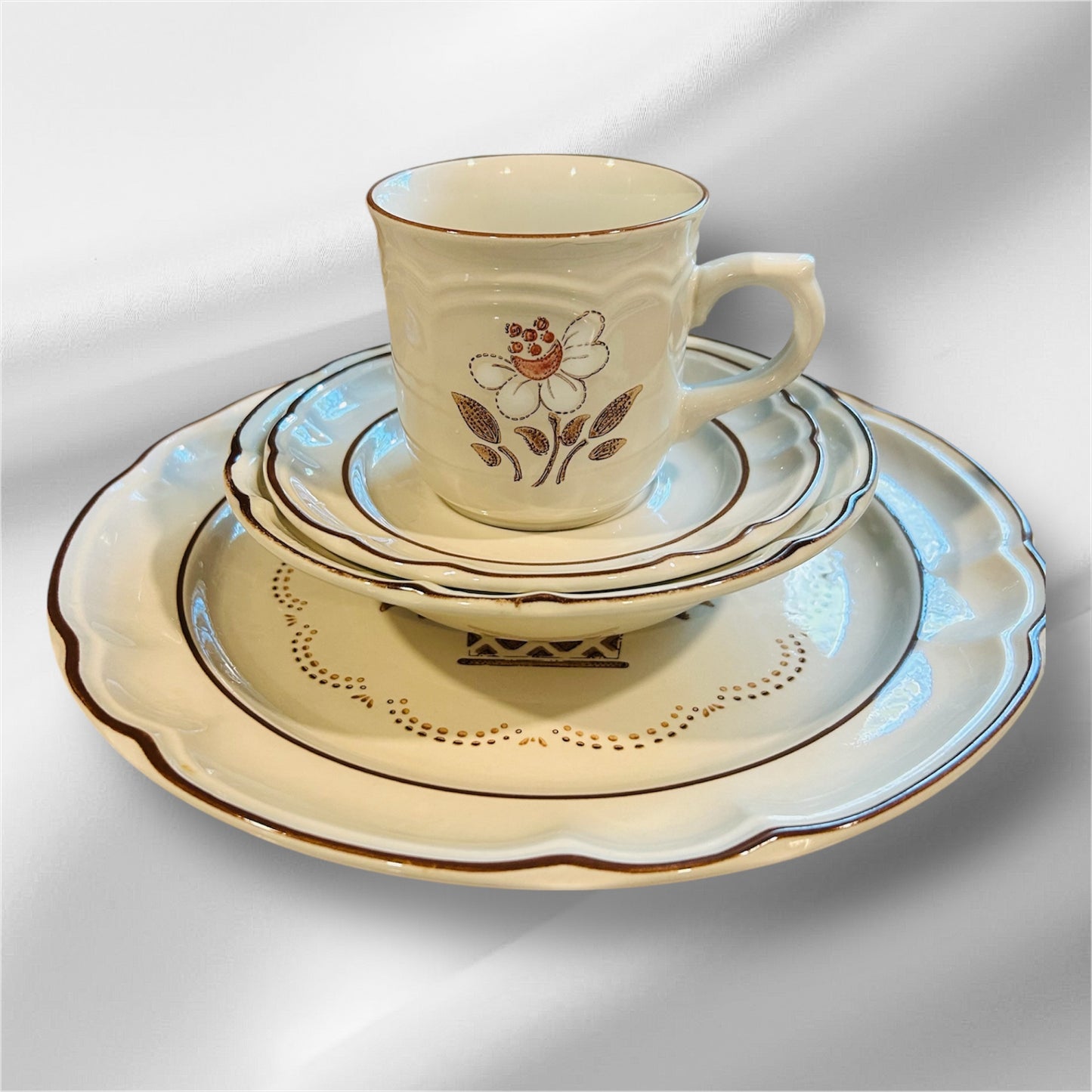 Hearthside Cumberland "mayblossom Brown" Set of 6