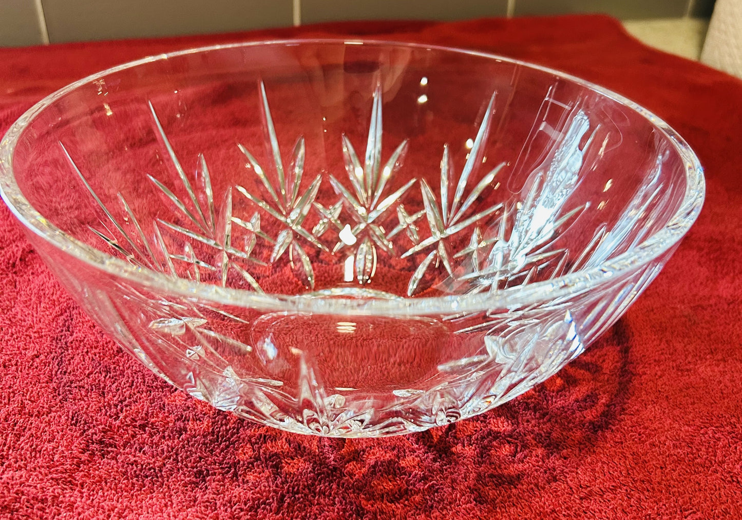 Lenox Etched Crystal Clear 9" Cut Bowl
