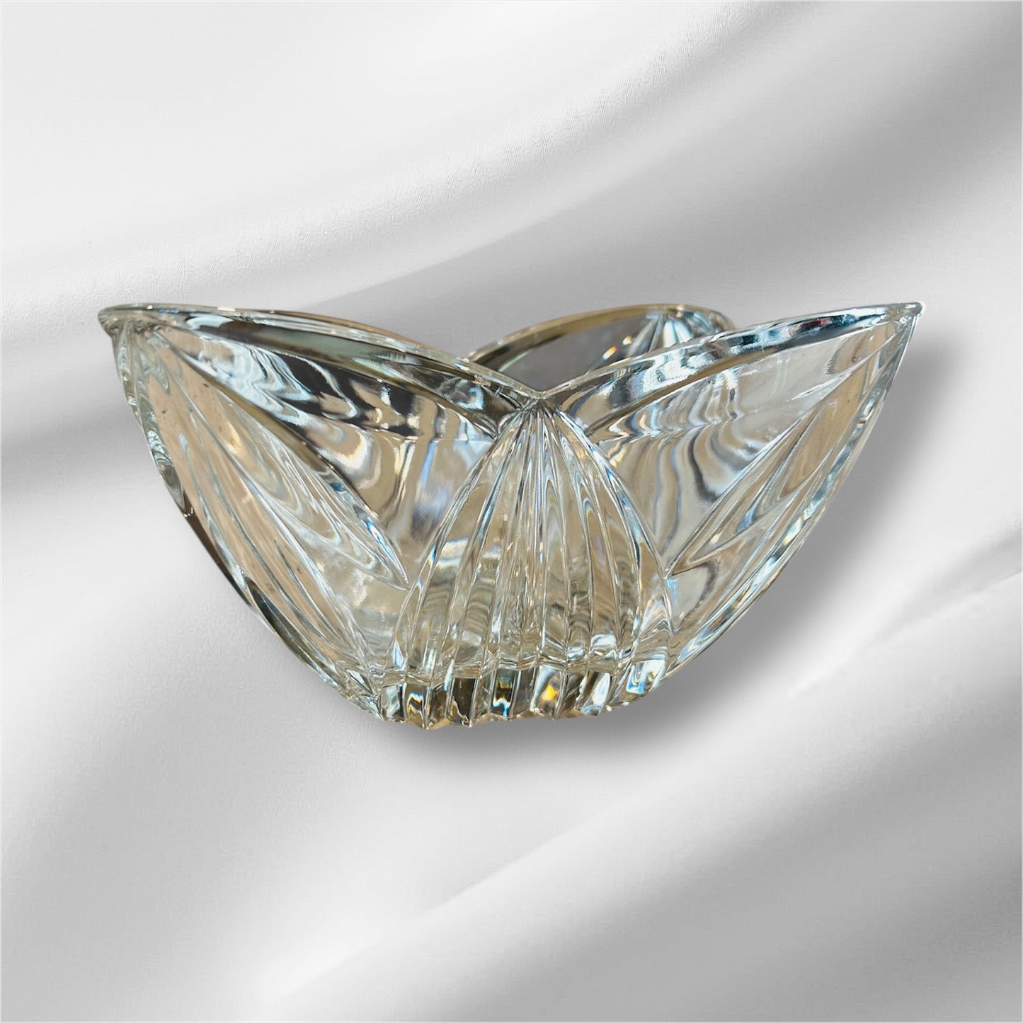 Vintage Crystal Butterfly Shaped Bowl