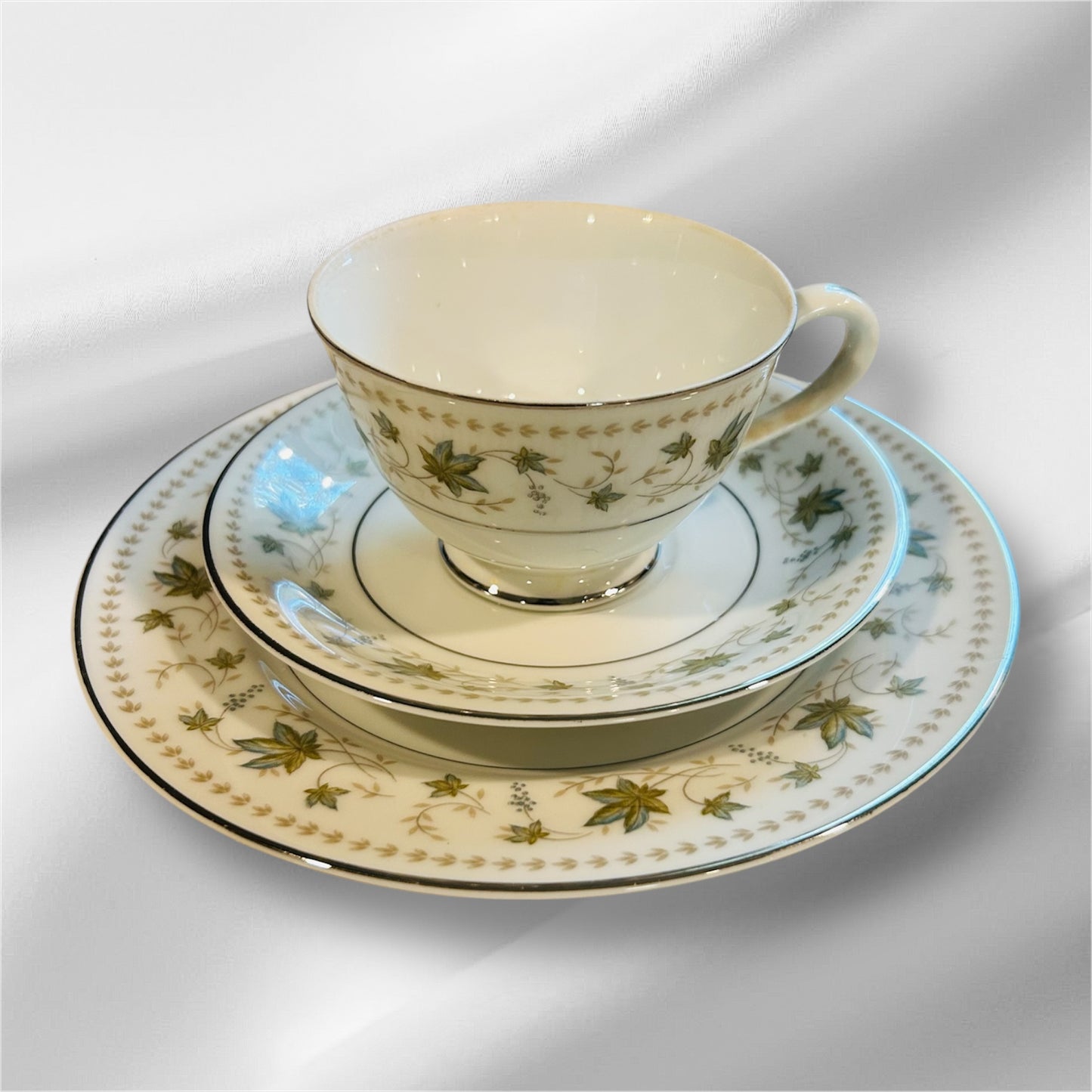 Vintage Rose China Japan Springtime Dessert Set