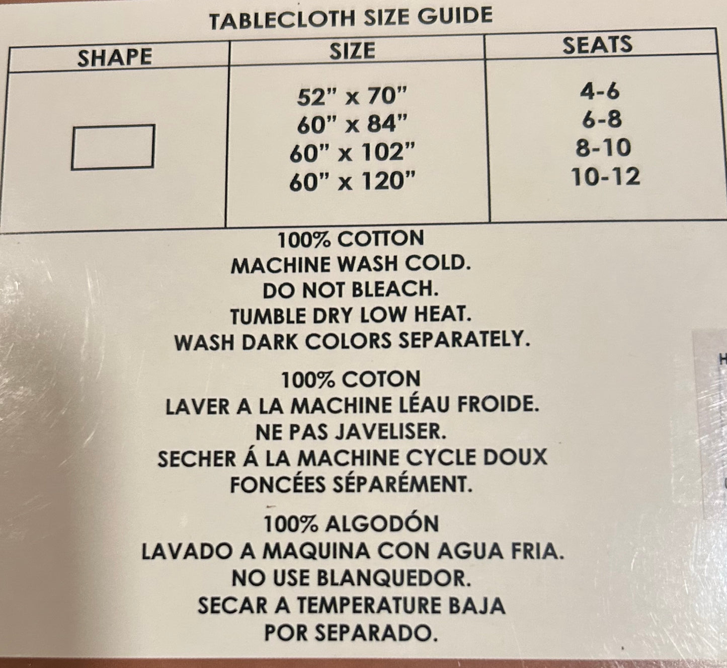 Bella Vita Woven Tablecloth 60" x 120"