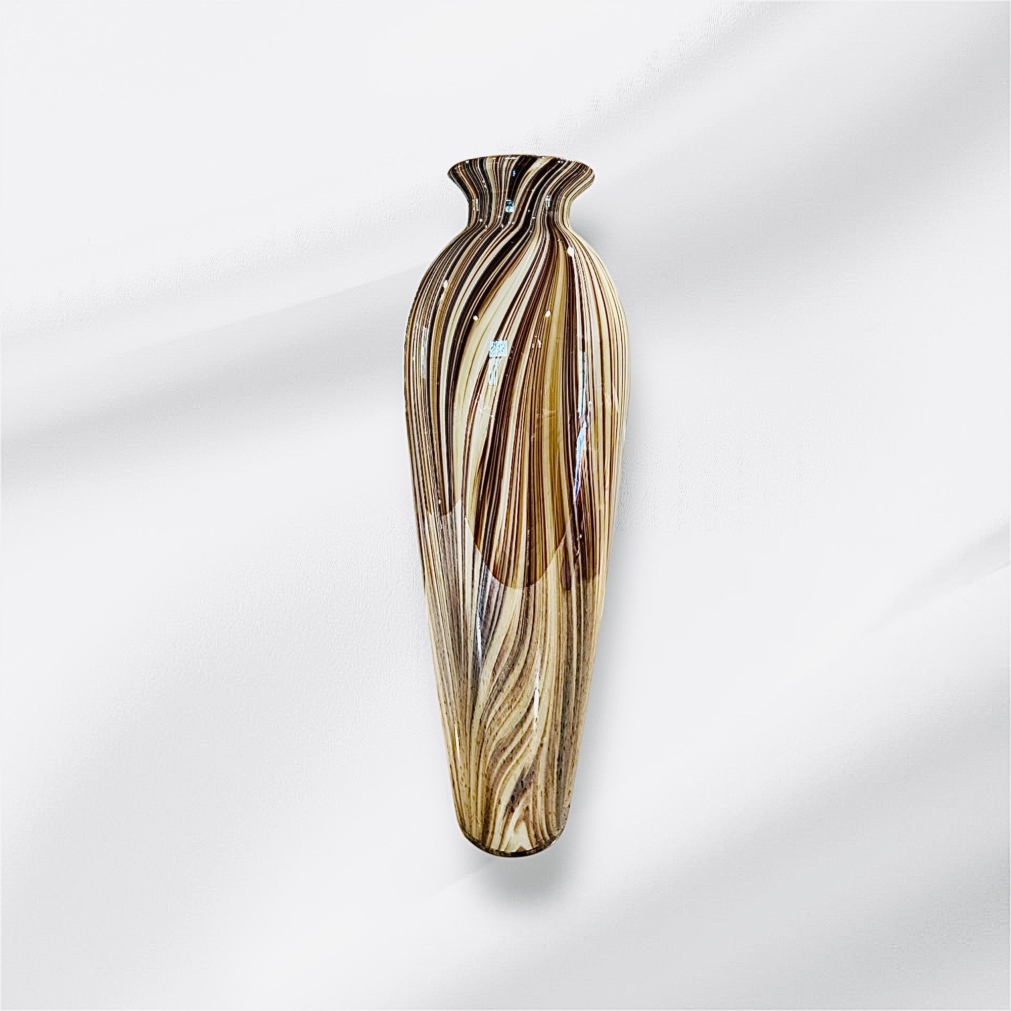 Mid-Century Painted Glass Vase