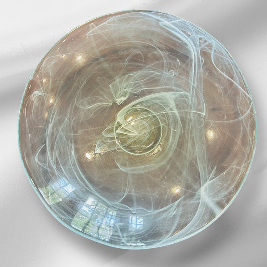 Blue Round Painted Glass Vase