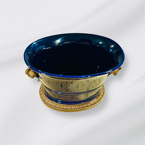 Antique Blue Oval Vase