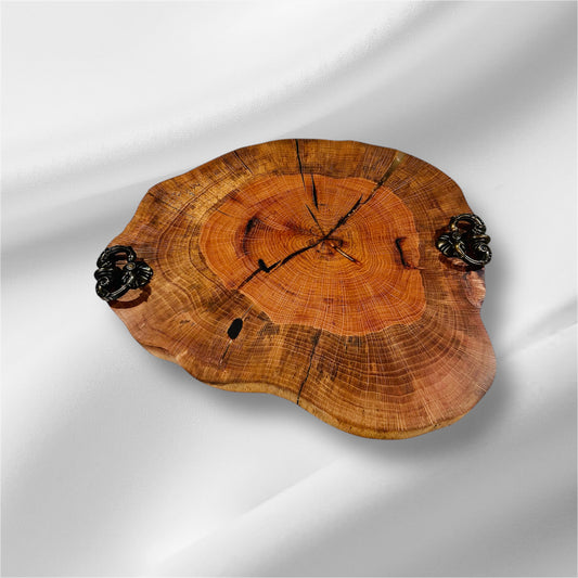 Handmade Pecan Charcuterie Board Scroll Handles
