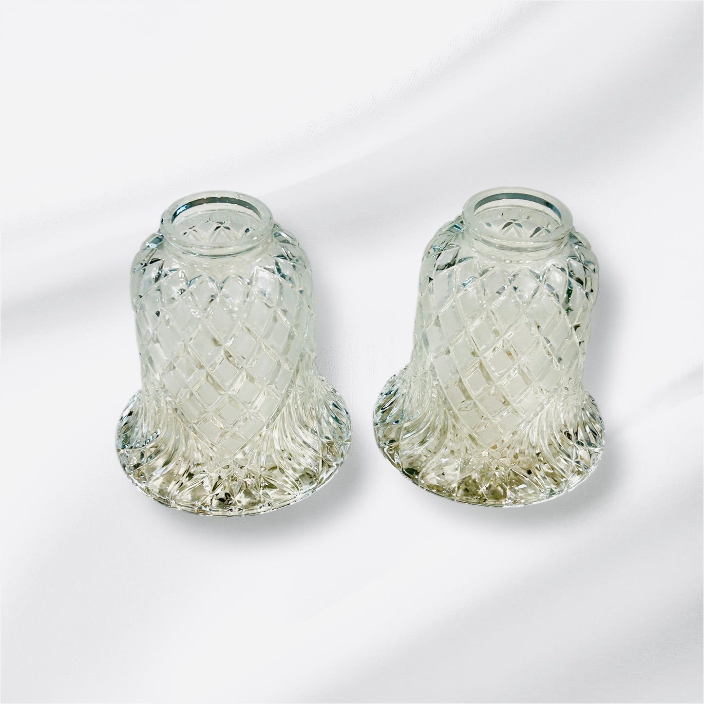 American Glass Carved Candle Holder Set