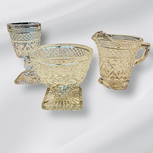 American Cut Glass Sugar & Creamer Set