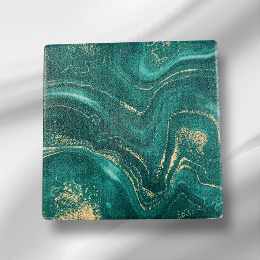 Green Ceramic Coaster set of 4