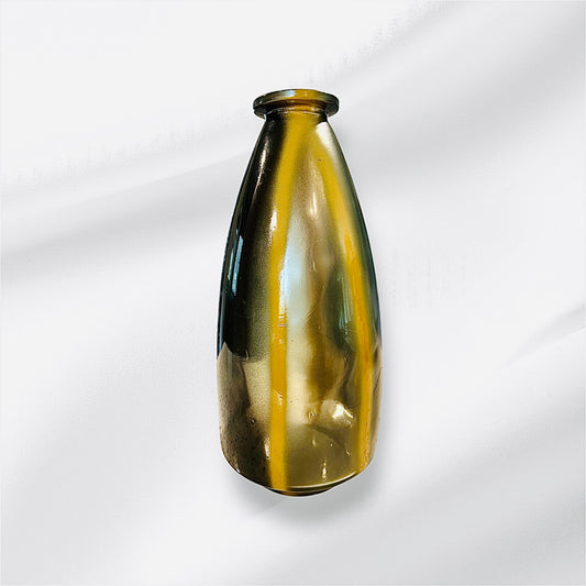 Tall Oval & Painted Glass Vase
