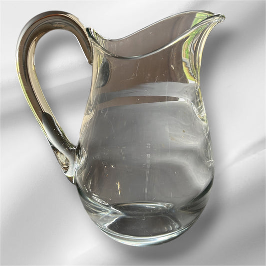 Clear glass pitcher