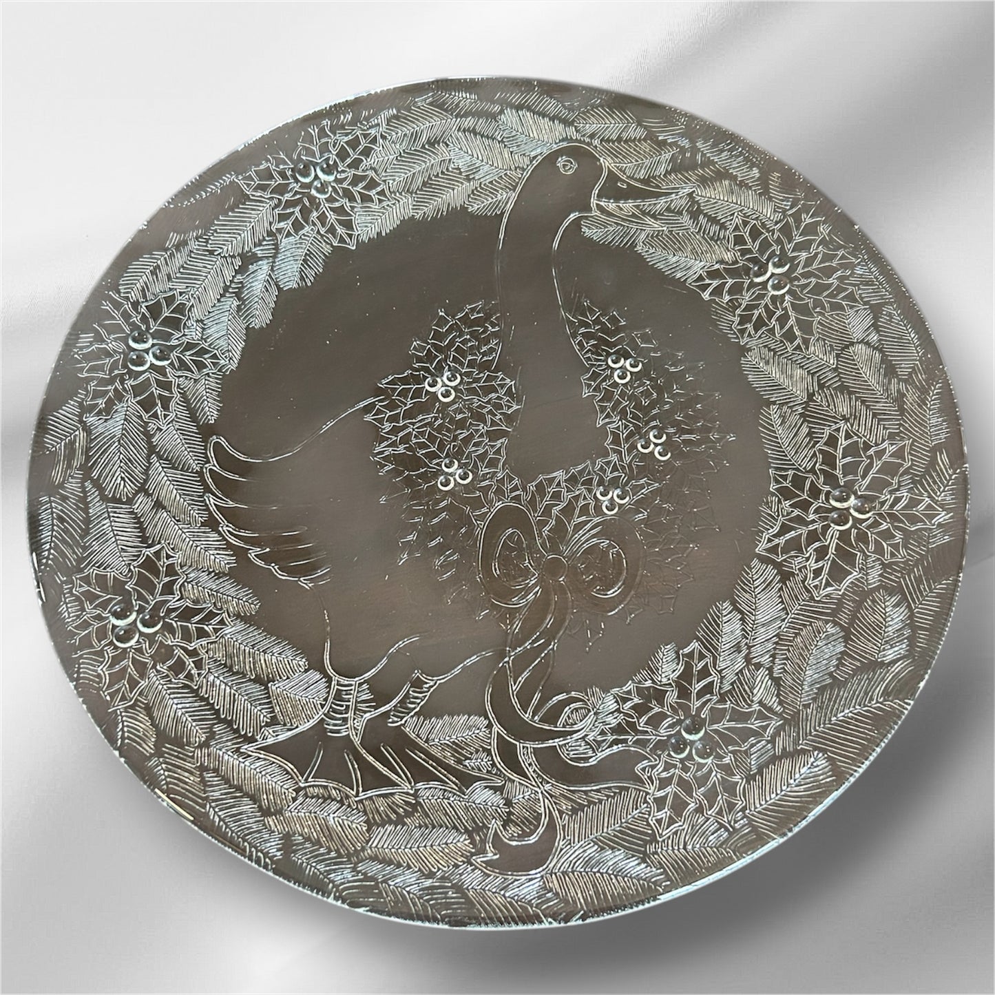 holiday glass serving platter