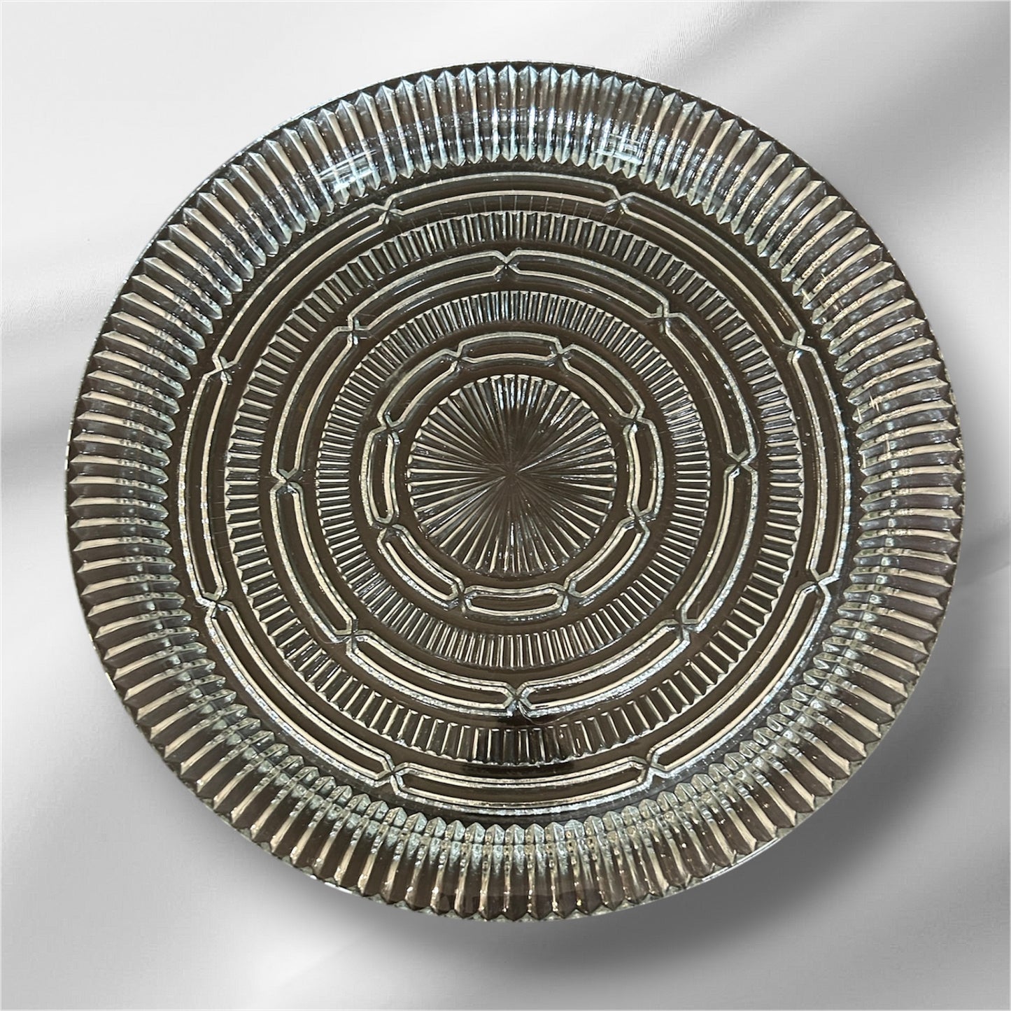 Anchor Hocking Queen Mary clear depression glass serving platter.