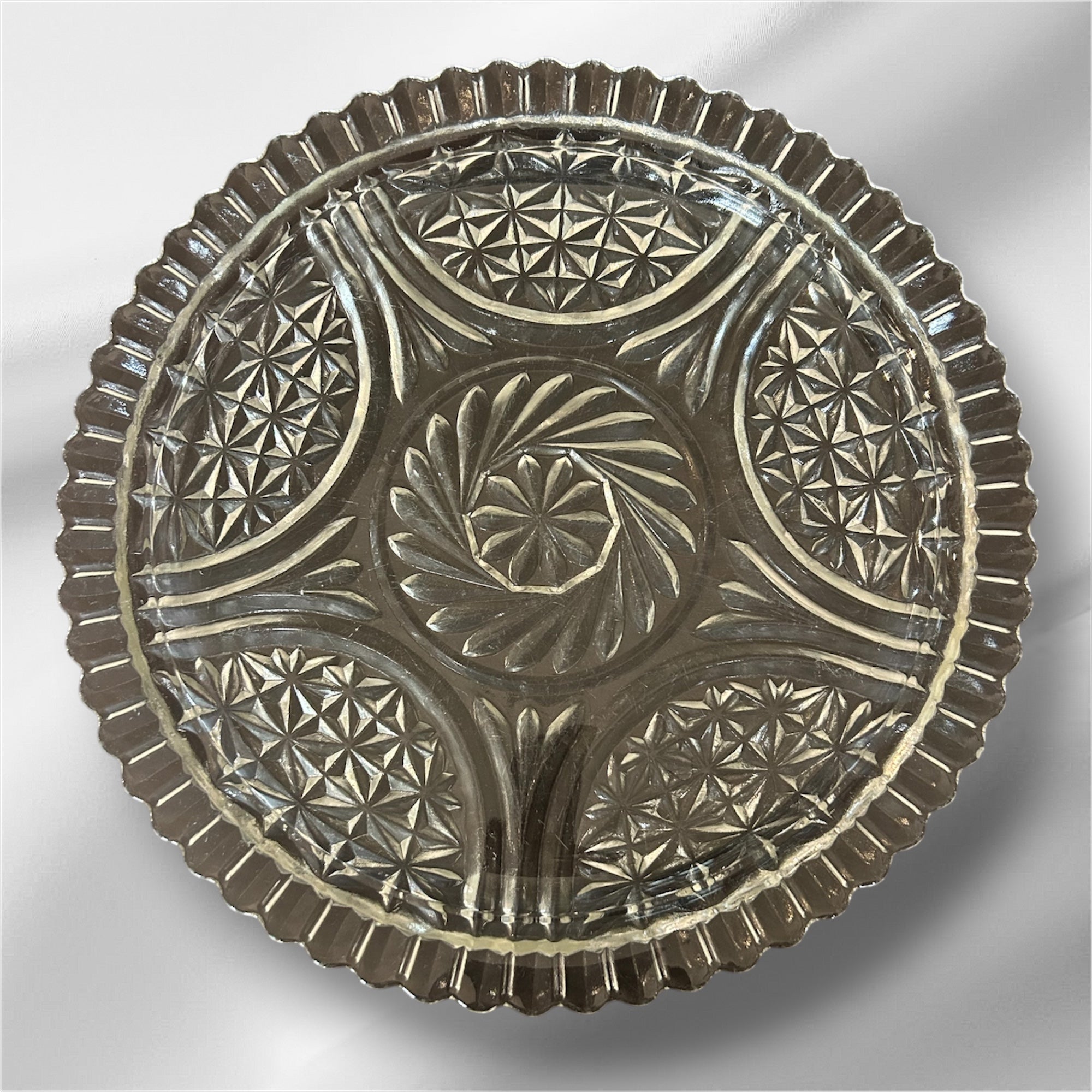 Anchor Hocking "Stars and Bars" torte plate or serving platter.