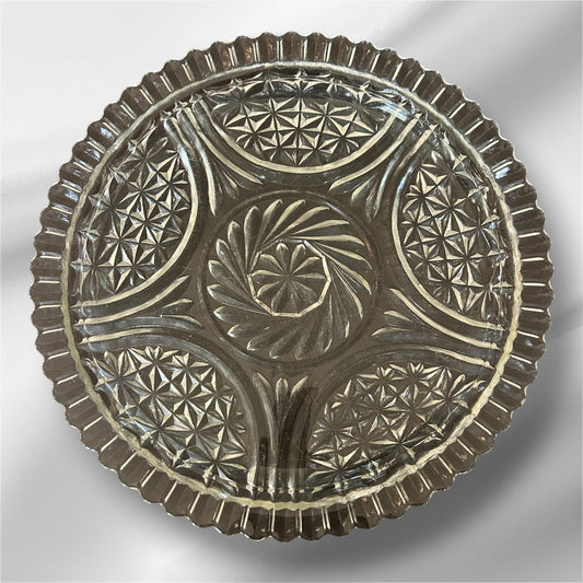 Anchor Hocking "Stars and Bars" torte plate or serving platter.