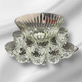 Glass Punch Bowl set of 12