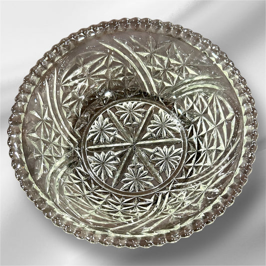 Vintage Anchor Hocking Stars and Bars Clear Pressed Glass