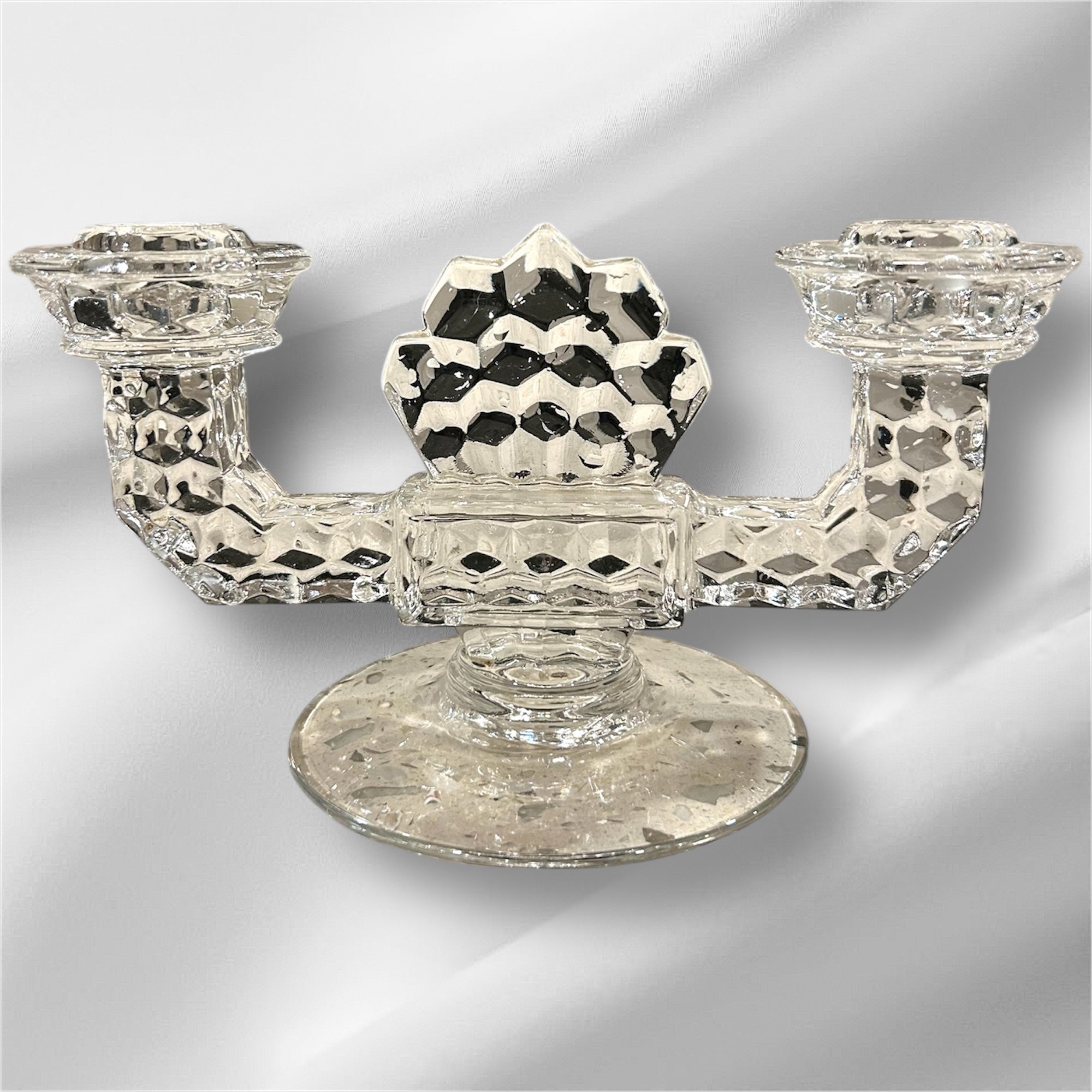 Fostoria American Glass Candle holder Set of 2