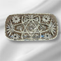 Hocking Crystal Early American Pres-cut Hostess Tray