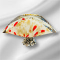 Vintage Art Glass Folded Bowl White Crystal