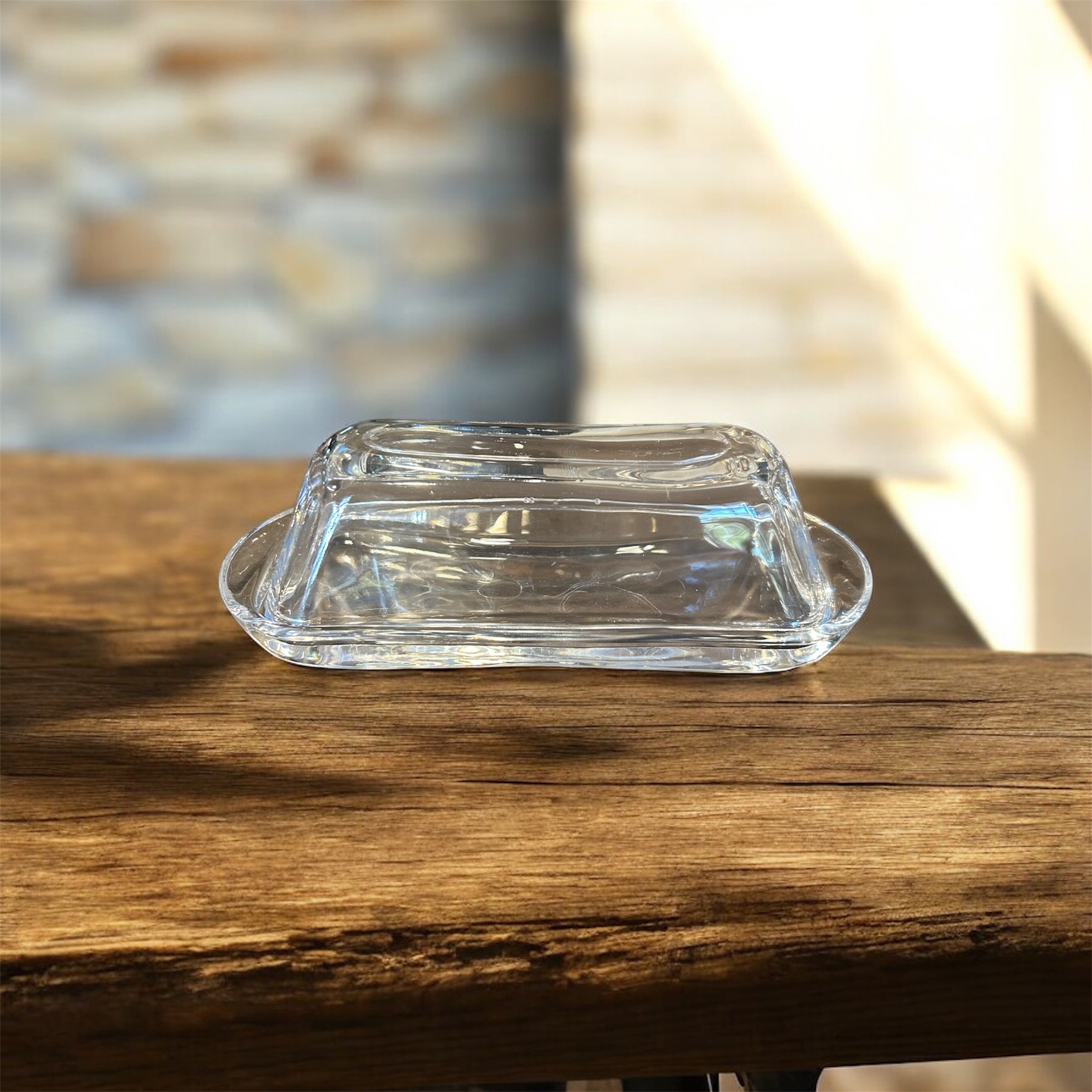 Classic 1952 Clear Glass Butter Dish.