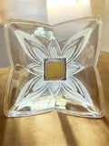 Etched Crystal Dish Square Bowl