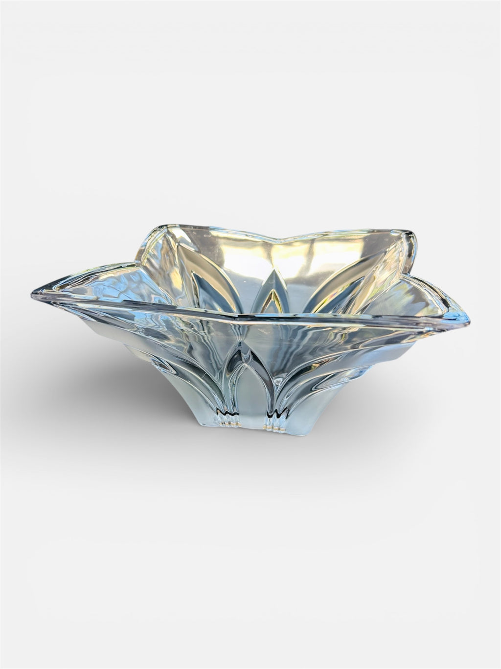 Etched Crystal Dish Square Bowl