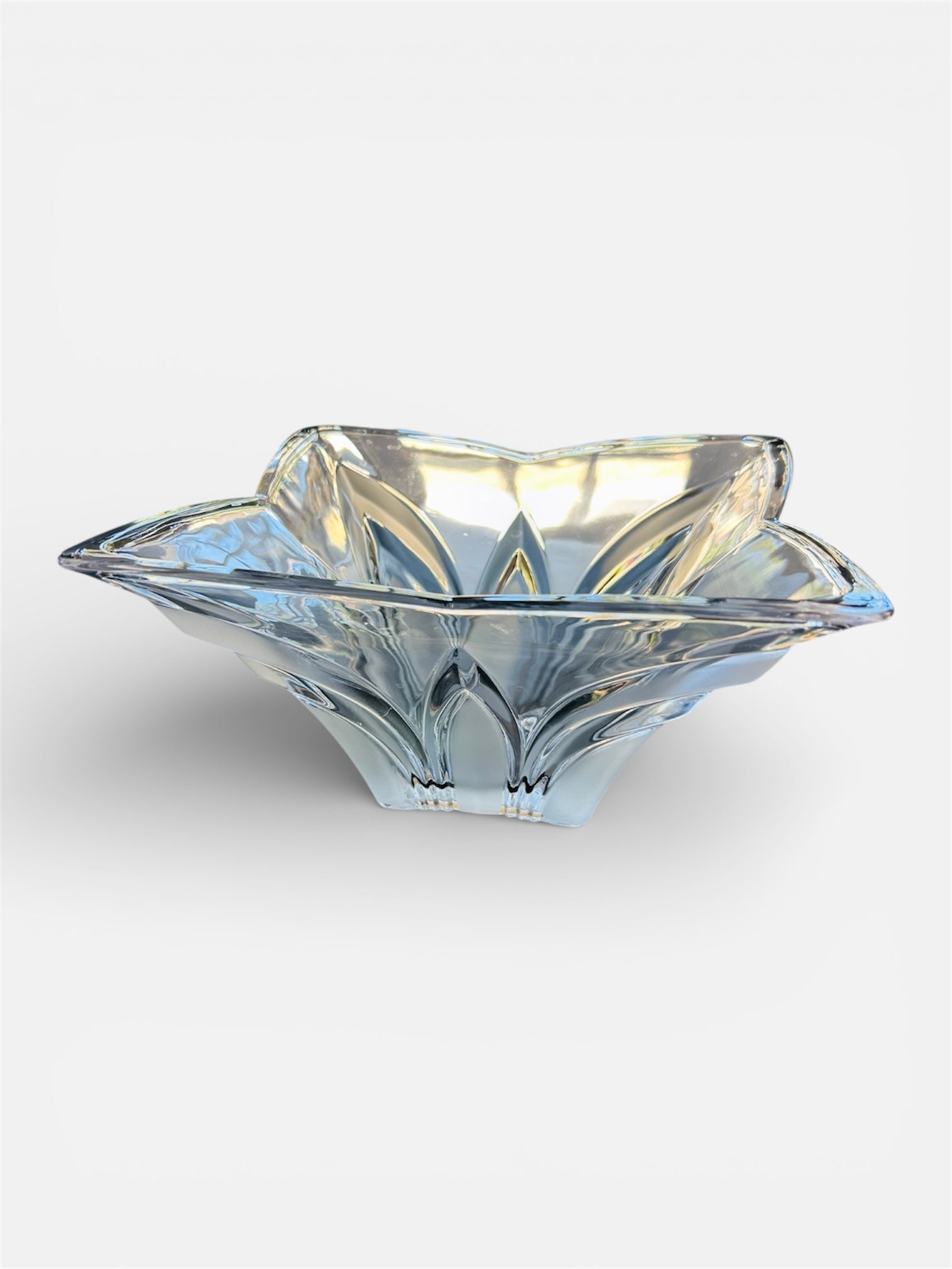 Etched Crystal Dish Square Bowl