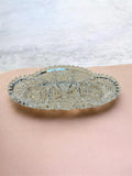 Brilliant period cut crystal glass canoe celery relish dish