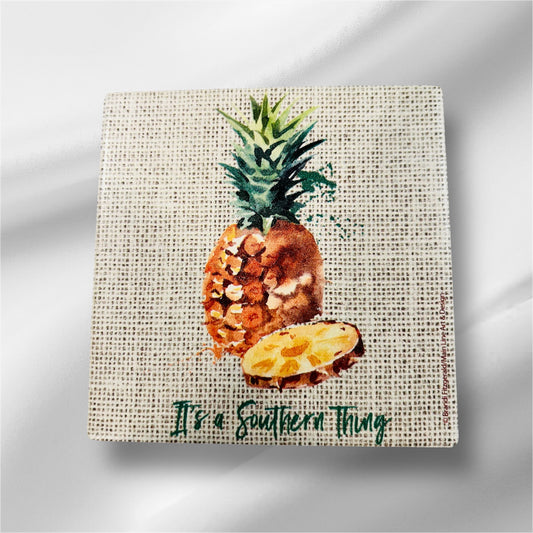Pineapple Ceramic Coaster set of 4