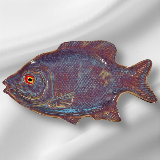 Hand-Crafted Purple Fish Plate by Moritz Design