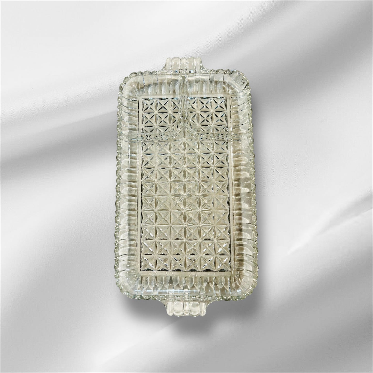 Glass Dessert Tray with Coffee Cup 2 pieces