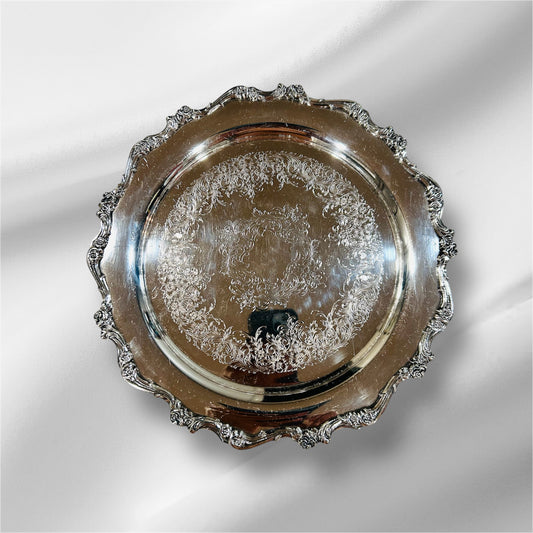 Silverplate Tray Wilcox International. American Rose Collection