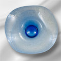 Vintage Art Glass Votive Holder Romanian Blown Glass Blue