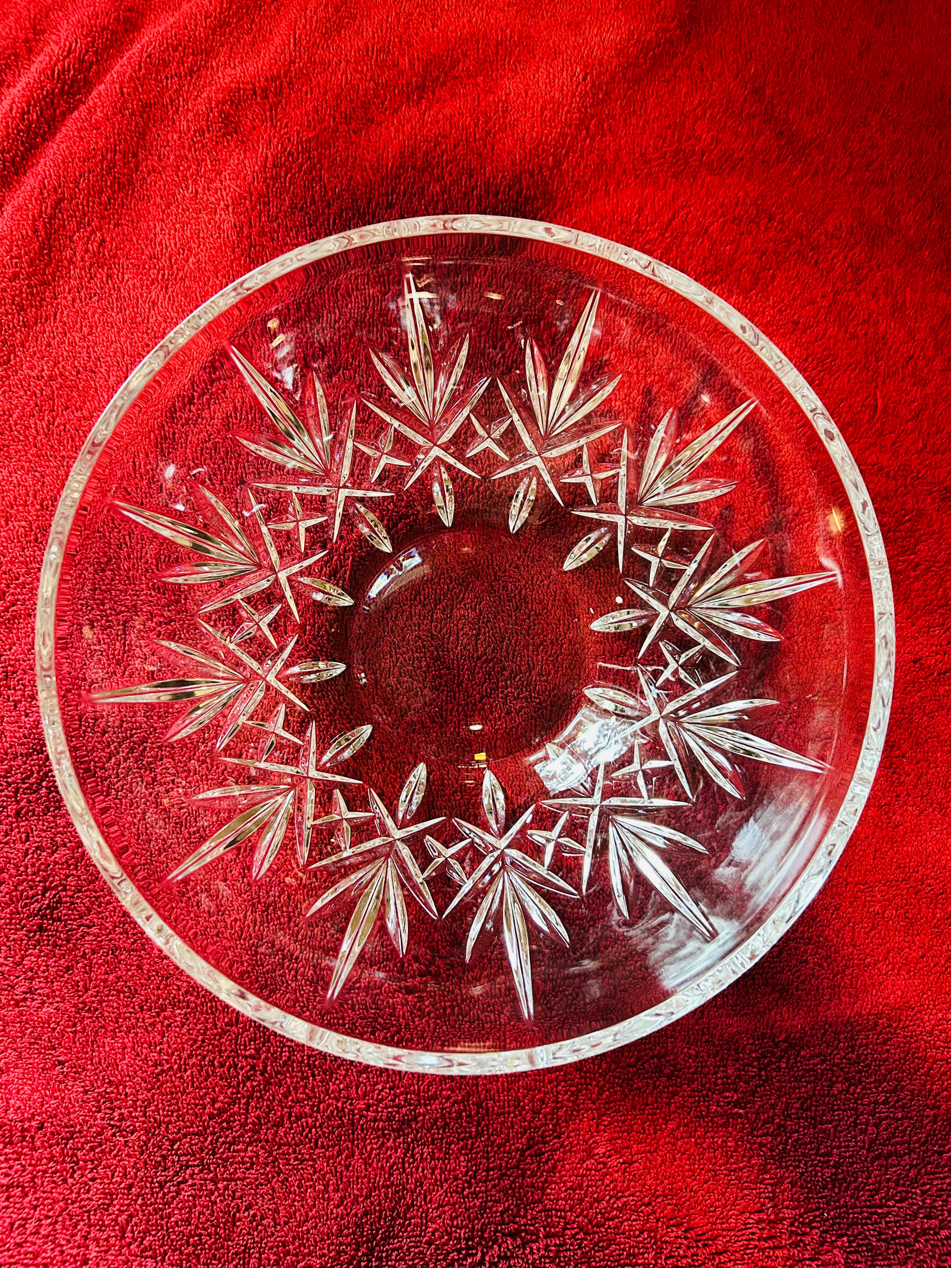 Lenox Etched Crystal Clear 9" Cut Bowl