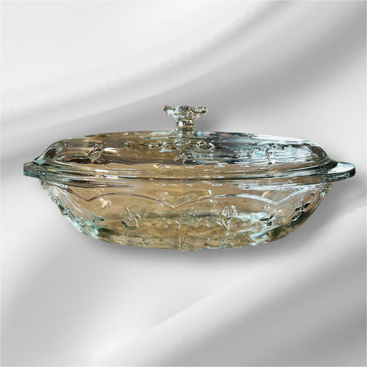 ANCHOR HOCKING SAVANNAH CASSEROLE BAKING DISH FLORAL