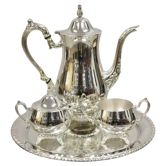 Vintage Silver Plated Victorian Style Tea Set