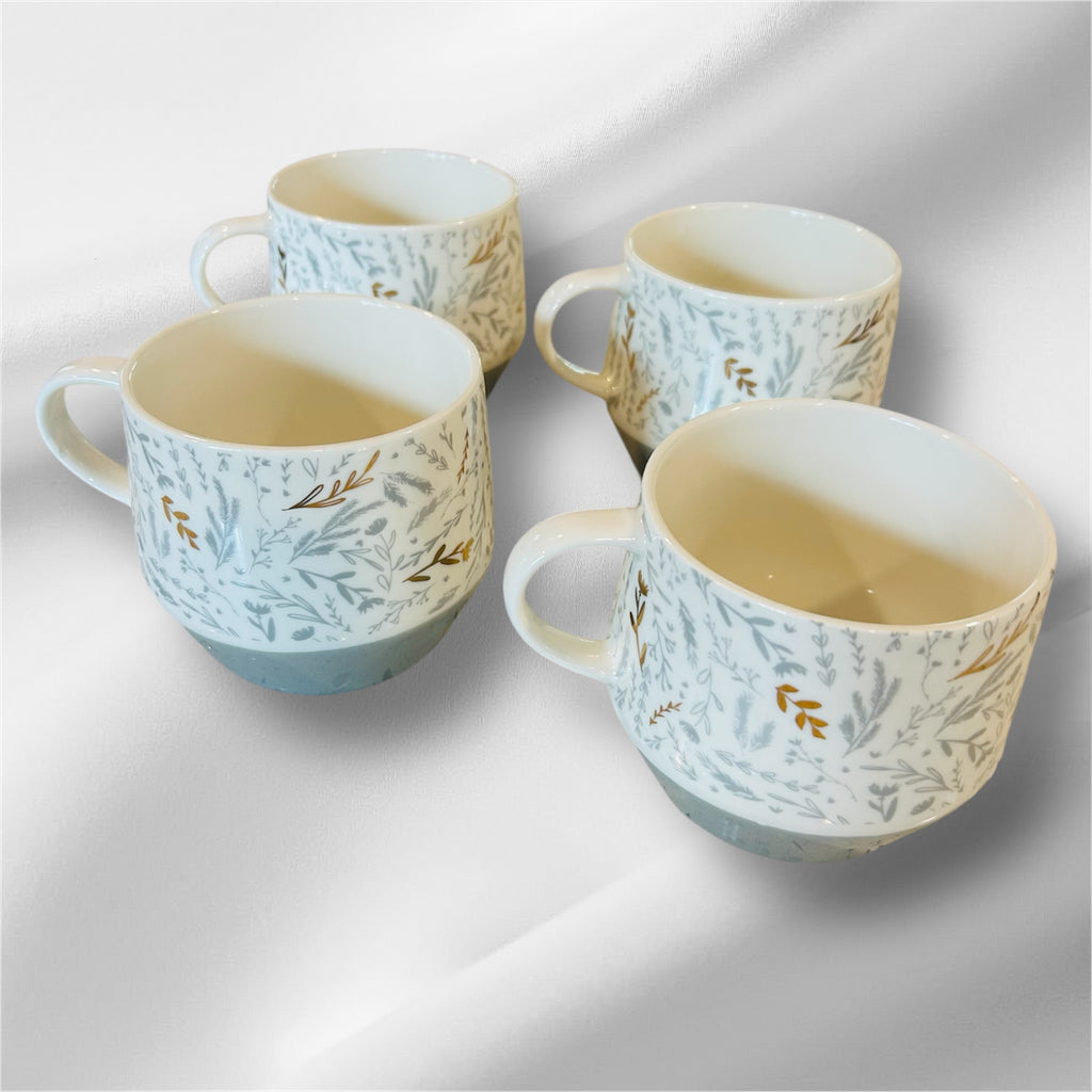 Coffee/Tea Mugs Bone China Elegant By Thirsty stone Set of 4