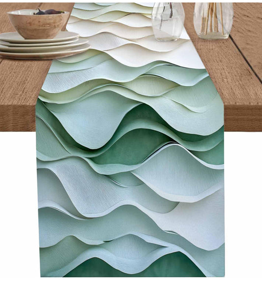 Table Runner Green Design Cotton-Linen Small