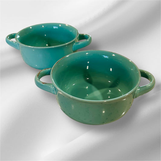 Green Serving Bowls Set of 2