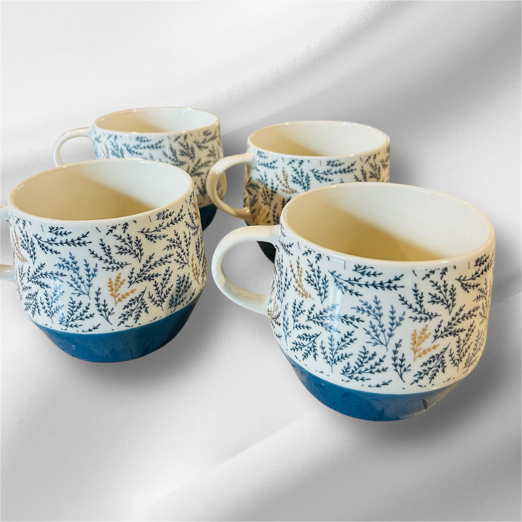 Coffee/Tea Mugs Bone China Elegant By Thirsty stone Set of 4