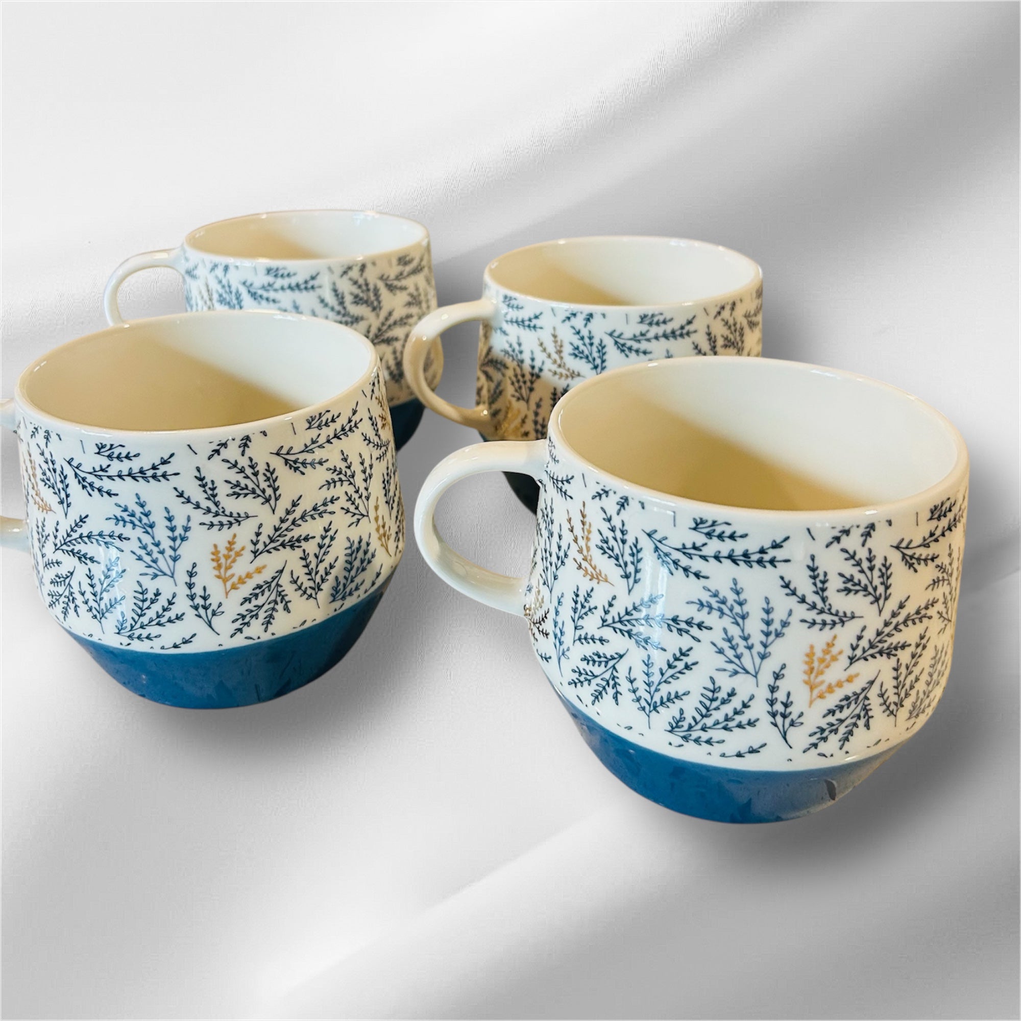Coffee/Tea Mugs Bone China Elegant By Thirsty stone Set of 4