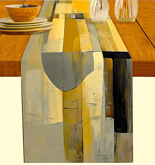Table Runner Yellow Cotton-Linen Large